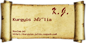 Kurgyis Júlia névjegykártya